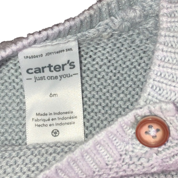 carter’s -just one you-Baby Boy Knit One-Piece Romper Set Size 6 Months - Picture 2 of 7